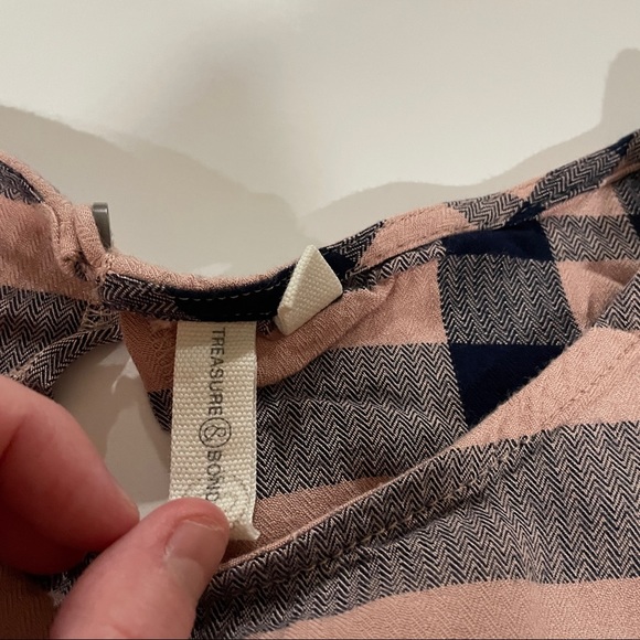 Treasure & Bond Pink & Gray Stripe Long Sleeve Top Size L - Picture 5 of 10